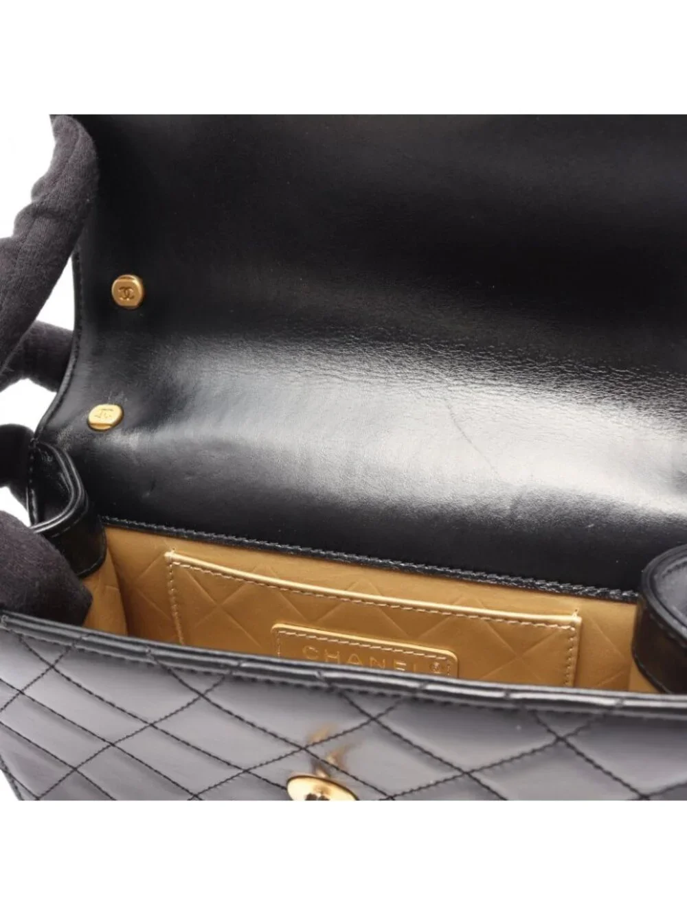 Chanel Shoulder Bag Quilted Small Flap Black Leather Chain